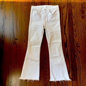 Rag and Bone white denim high rise crop flare sz27